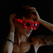 LED LEUCHTBRILLE PARTY PLUESCH ROT