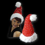 SANTA HAT WITH GLITTER RED