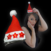 CHRISTMAS MINI HAT 3 STARS RED