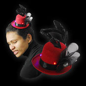 LED MAXI STOVEPIPE HAT MARLENE RED